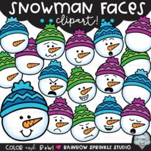 Snowman Faces Clipart #2