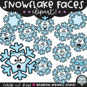 Snowflake Faces Clipart