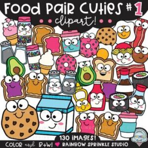 Food Pair Cuties #1 Clipart MEGA Set