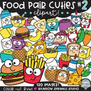 Food Pair Cuties #2 Clipart MEGA Set