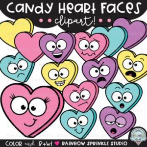 Candy Heart Faces Clipart