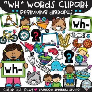 WH Words Beginning Digraphs Clipart