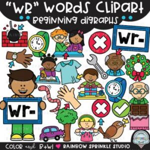 WR Words Beginning Digraphs Clipart