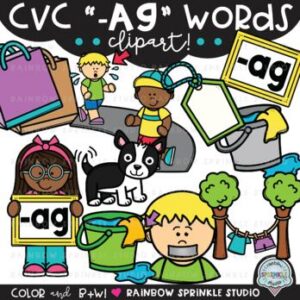 CVC Clipart '-AG' Word Family
