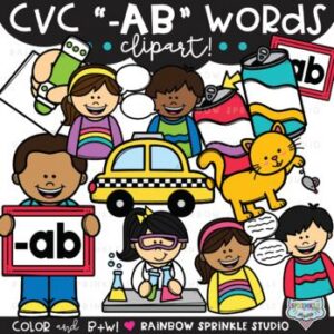 CVC Clipart '-AB' Word Family