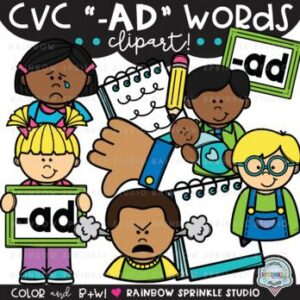 CVC Clipart '-AD' Word Family