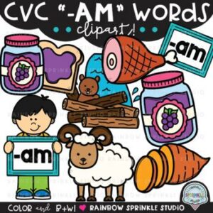 CVC Clipart '-AM' Word Family