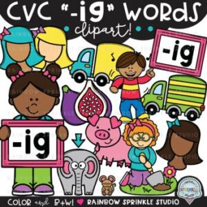 CVC Clipart '-IG' Word Family