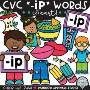 CVC Clipart '-IP' Word Family