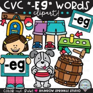 CVC Clipart '-EG' Word Family