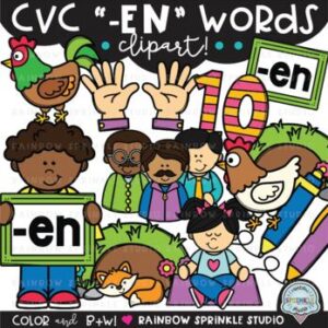 CVC Clipart '-EN' Word Family