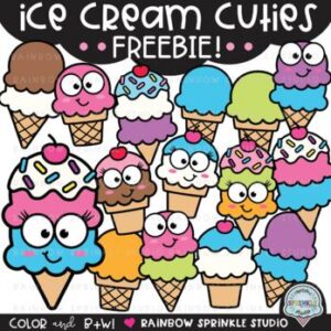 Ice Cream Cuties Clipart FREEBIE!