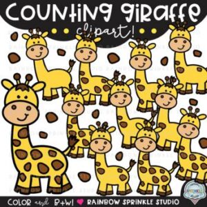 Counting Giraffe Clipart
