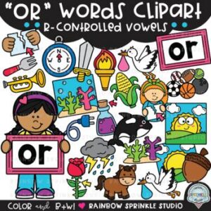OR Words R-Controlled Vowels Clipart