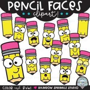 Pencil Faces Clipart