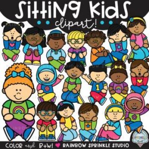 Sitting Kids Clipart