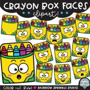 Crayon Box Faces Clipart