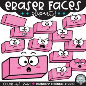 Eraser Faces Clipart