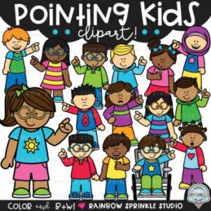 Pointing Kids Clipart