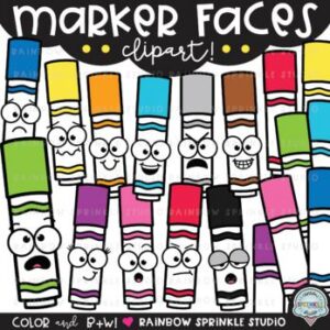 Marker Faces Clipart