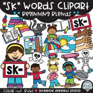 SK Words Clipart