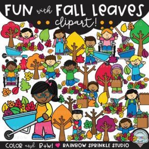 Fun with Fall Leaves Clipart