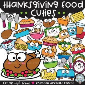 Thanksgiving Food Cuties Clipart!