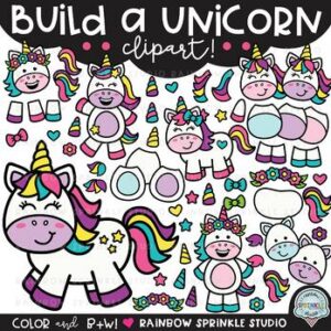 Build a Unicorn Clipart MEGA Set!
