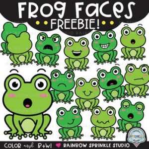 Frog Faces Clipart FREEBIE!