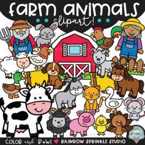 Farm Animals Clipart Mega Set!