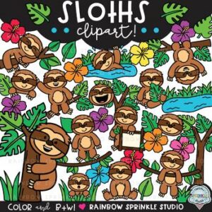 Sloths Clipart Mega Set!