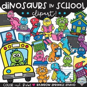 Dinosaurs in School Clipart!