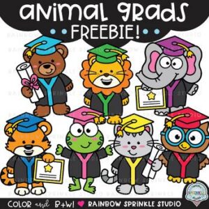 Animal Grads Clipart FREEBIE!