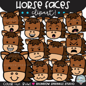 Horse Faces Clipart