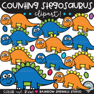 Counting Stegosaurus Clipart