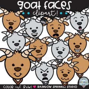 Goat Faces Clipart