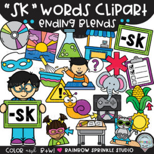 SK Words Clipart