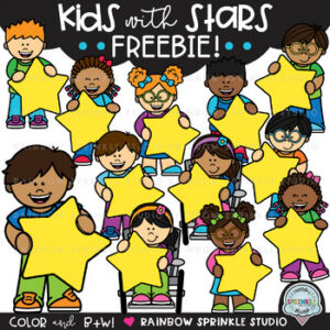 Kids with Stars Clipart FREEBIE!