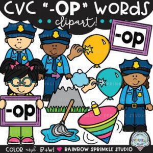 CVC Clipart '-OP' Word Family