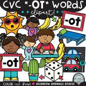 CVC Clipart '-OT' Word Family