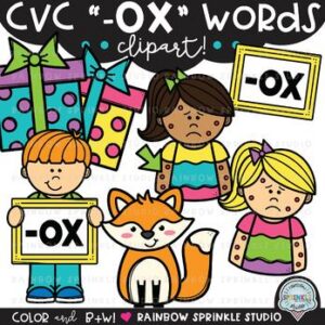 CVC Clipart '-OX' Word Family