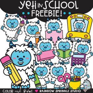 Yeti in School Clipart