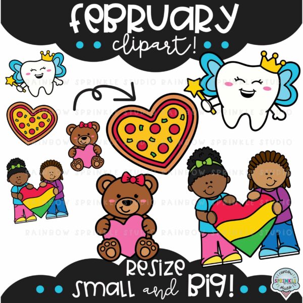 February Clipart MEGA Set! - Rainbow Sprinkle Studio