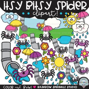 Itsy Bitsy Spider Clipart Set!!