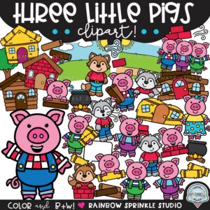 Three Little Pigs Clipart Set!!