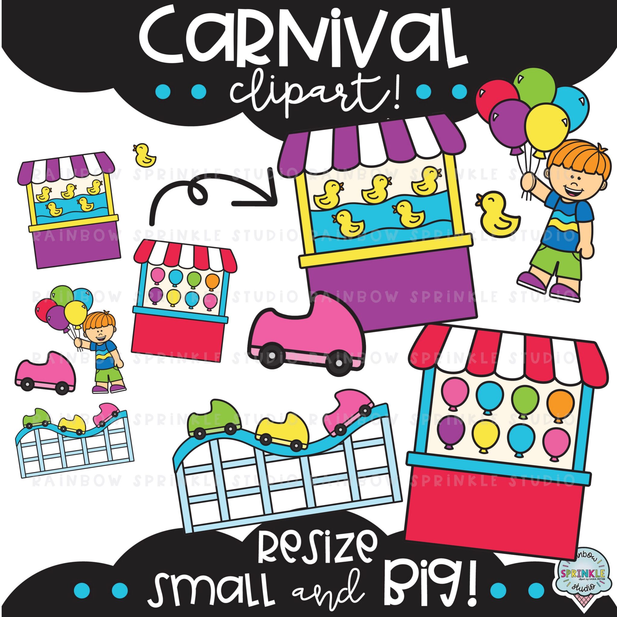 Carnival Clipart Mega Set (Members-Only) - Rainbow Sprinkle Studio