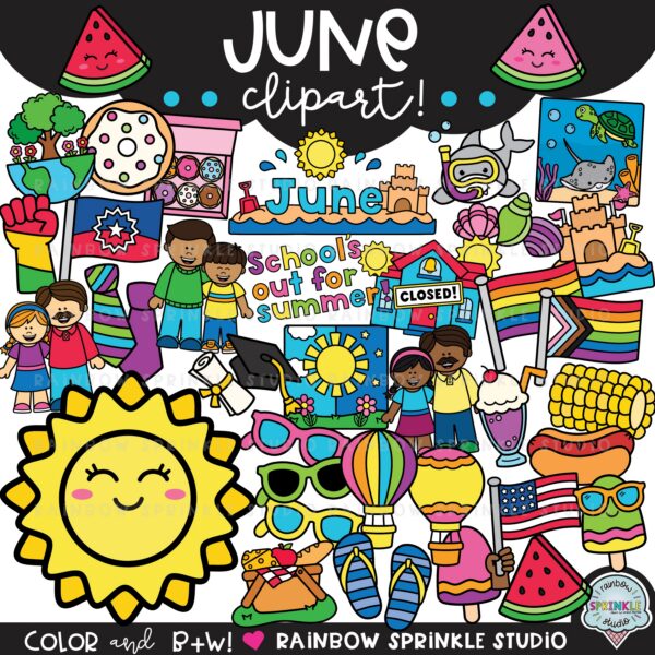 June Clipart MEGA Set! - Rainbow Sprinkle Studio