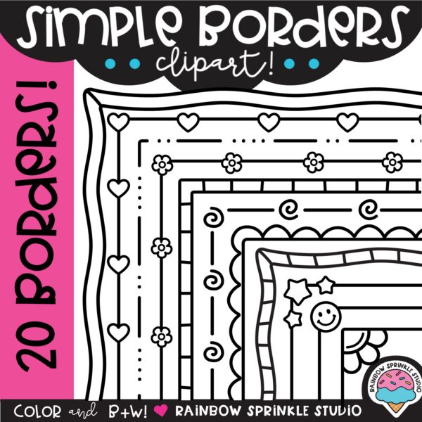 Simple Borders Clipart! - Rainbow Sprinkle Studio