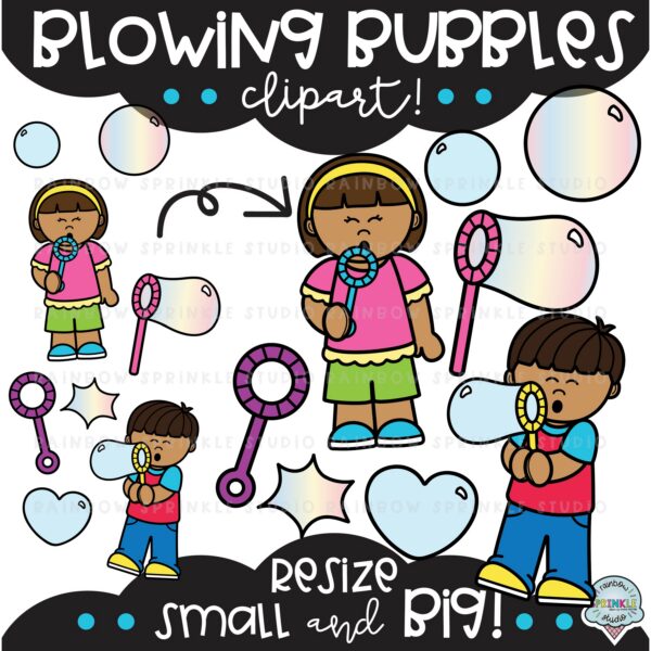 Blowing Bubbles Clipart Mega Set (Members-Only) - Rainbow Sprinkle Studio