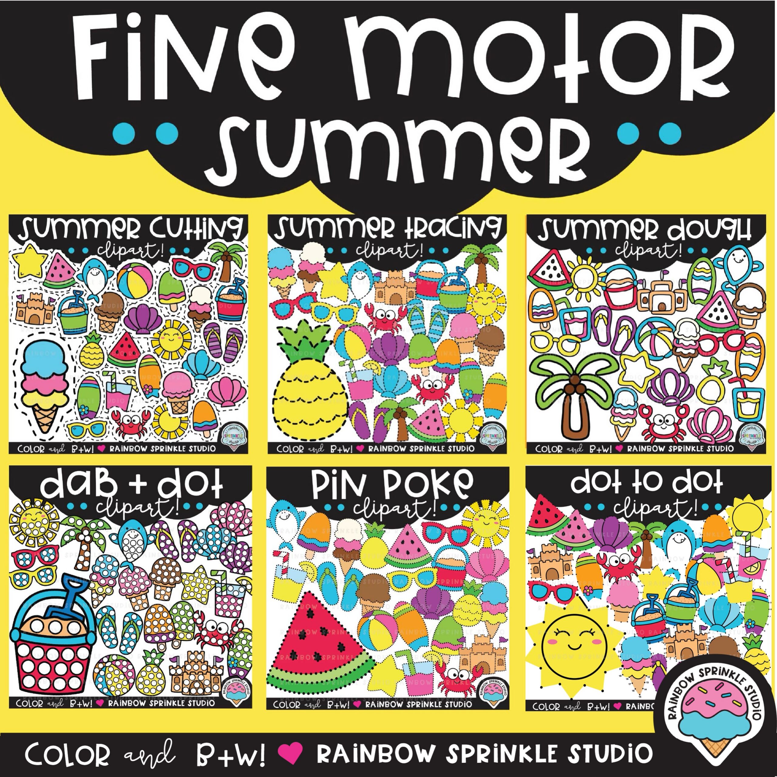 Fine Motor Clipart Summer SUPER Bundle!